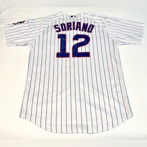 VTG Y2K Alfonso Soriano #12 Chicago Cubs Majestic Pinstripe MLB Jersey Men’s 54